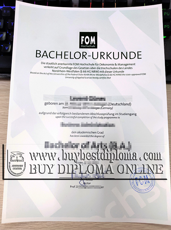 Best Supplier to Make A Fake FOM Hochschule Diploma in Germany