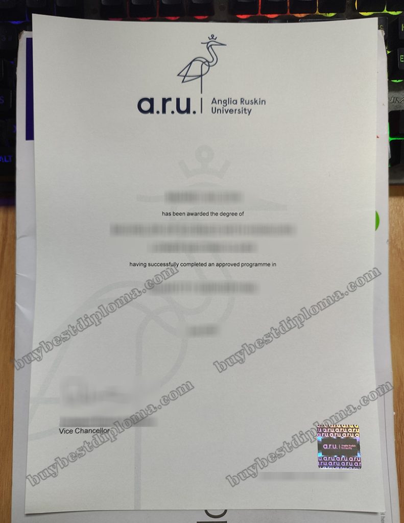 Anglia Ruskin University diploma, ARU degree certificate,