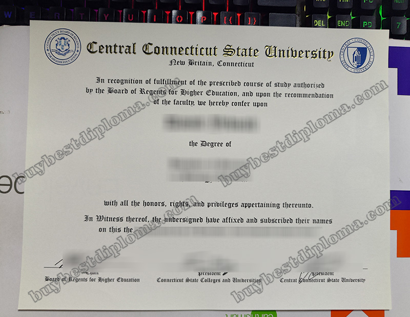 Central Connecticut State University diploma, CCSU certificate,