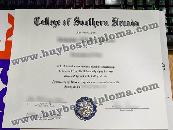College of Southern Nevada diploma, fake CSN certificate,
