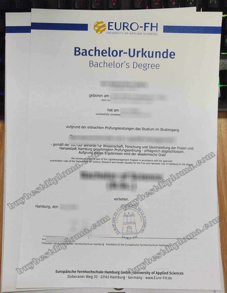 Euro-FH urkunde, Euro-FH diploma,