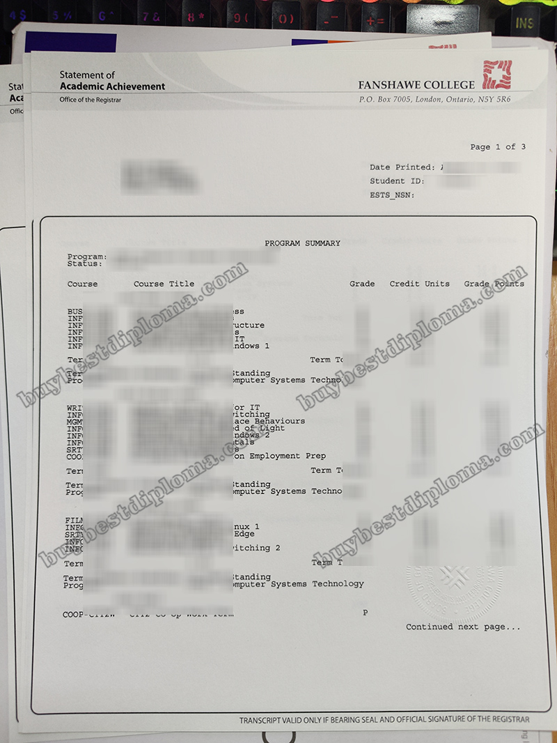 How To Make Fake Fanshawe College Diploma And Transcript