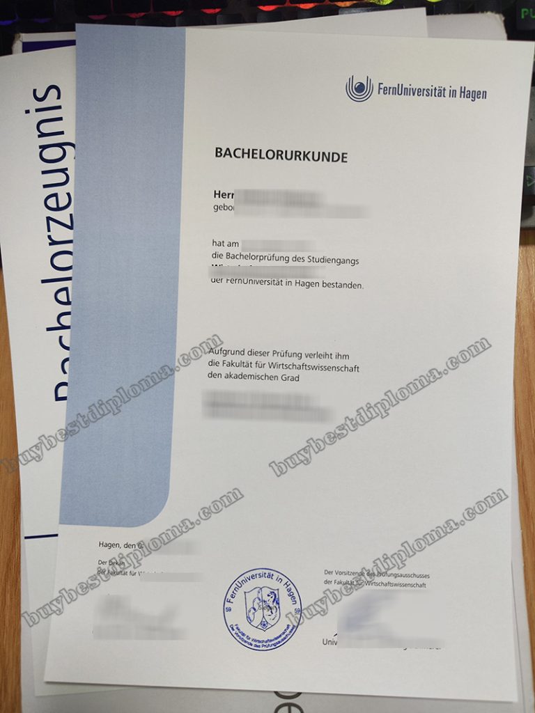 Fernuniversität in Hagen diploma, Fernuni Hagen bachelorurkunde,