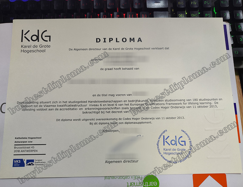 Karel de Grote-Hogeschool diploma, Karel de Grote-Hogeschool degree,