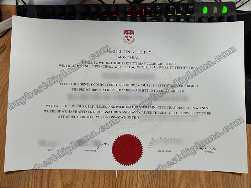 McGill University degree, McGill University certificate,