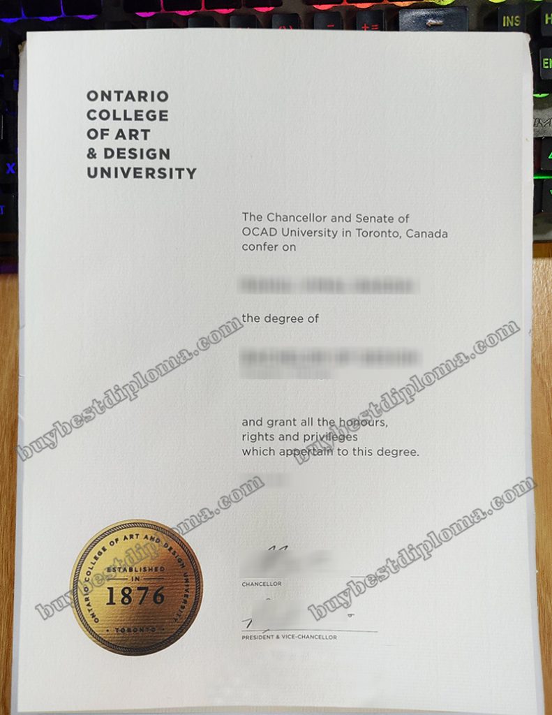 OCAD University diploma, OCAD University certificate,
