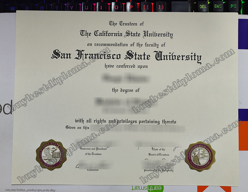 San Francisco State University certificate, SFSU diploma,