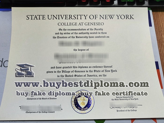 SUNY Geneseo diploma 2023, Geneseo College certificate,