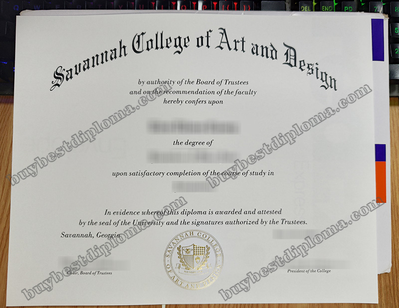 Savannah College of Art and Design diploma, SCAD certificate,