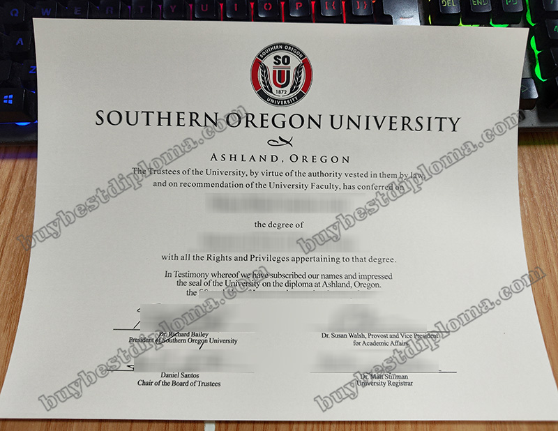 Southern Oregon University diploma, Southern Oregon University degree,